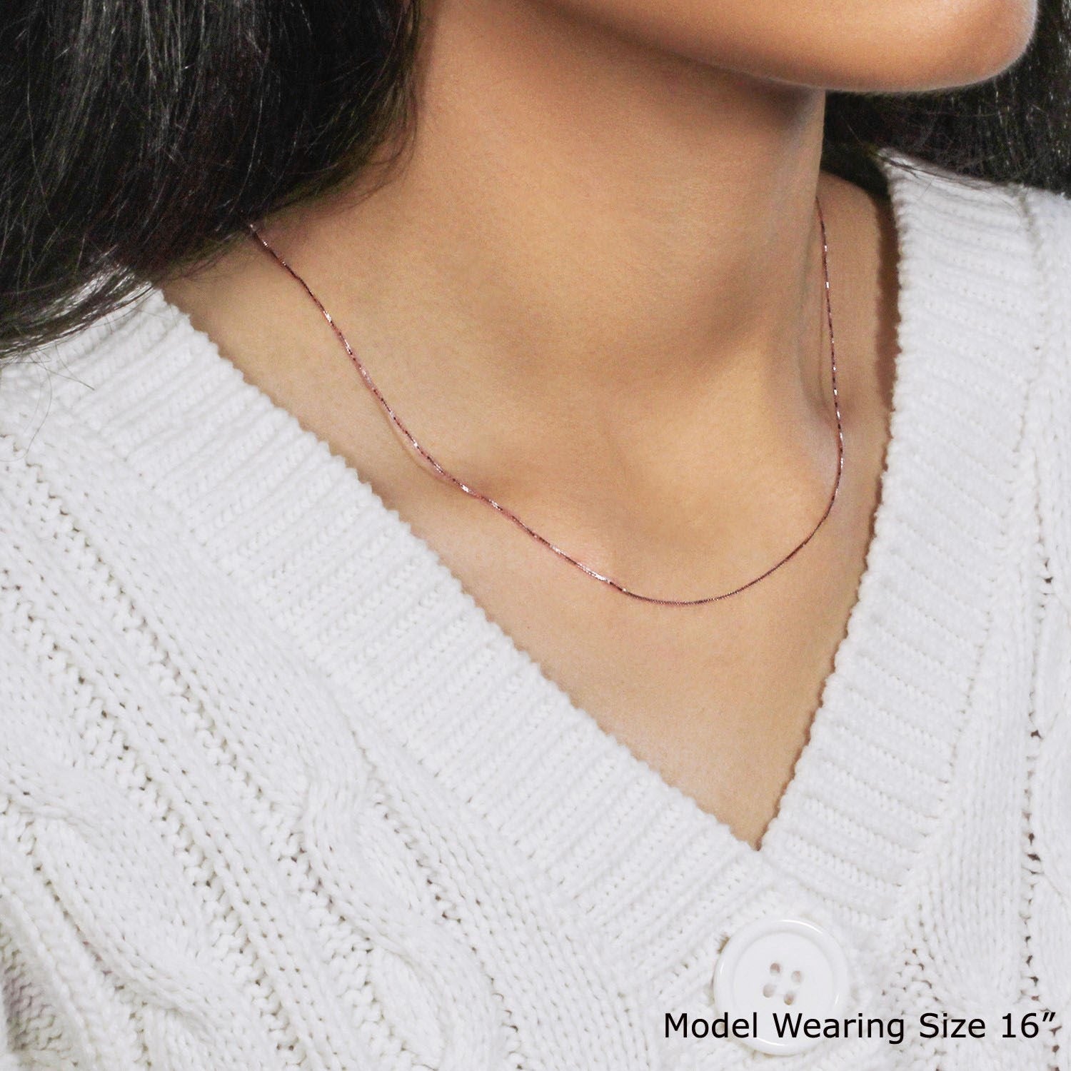 14k Rose Gold Classic Box Chain 0.60 mm