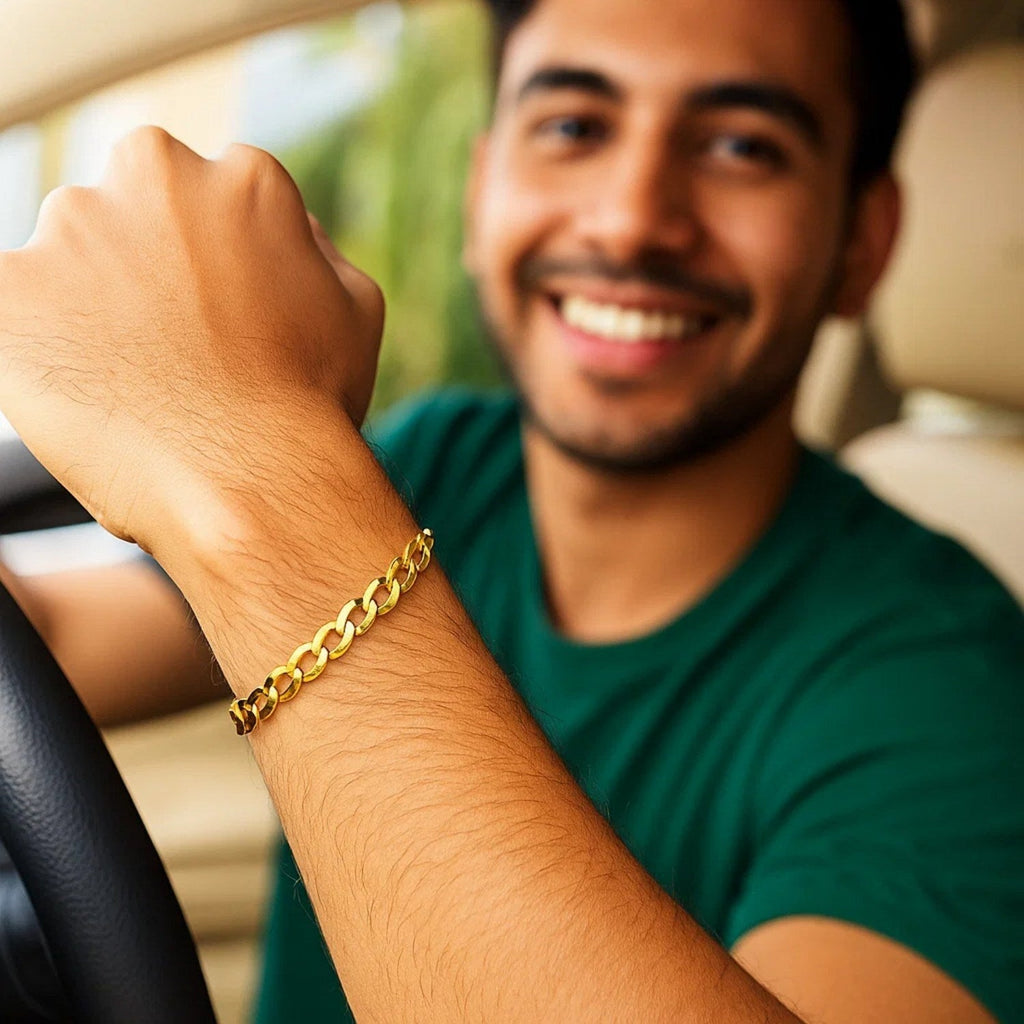 14k Yellow Gold Solid Curb Bracelet (5.70 mm)