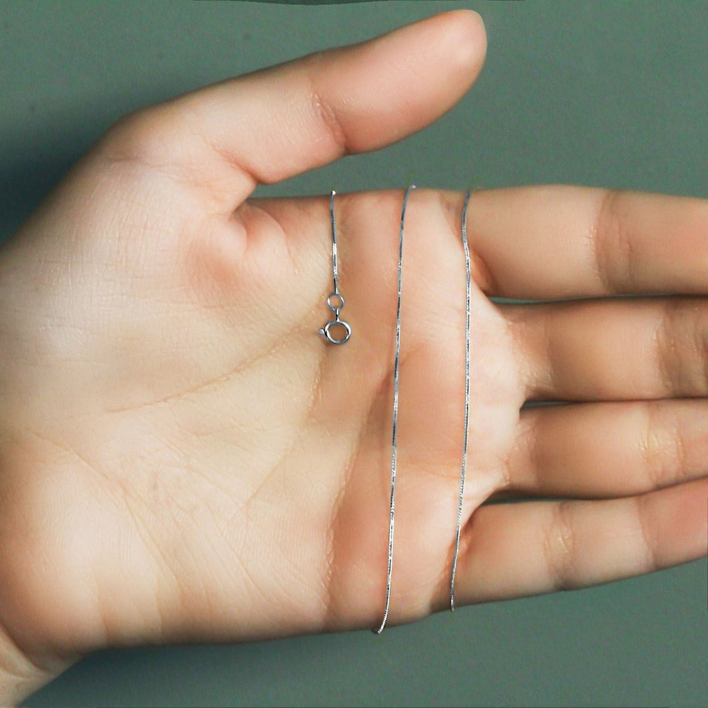 14k White Gold Classic Box Chain (0.45 mm)