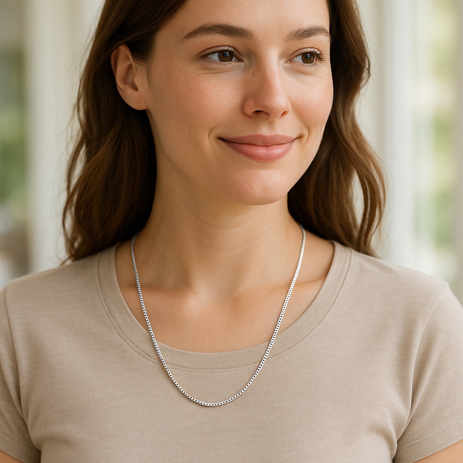 14k White Gold Classic Box Chain (1.4 mm)