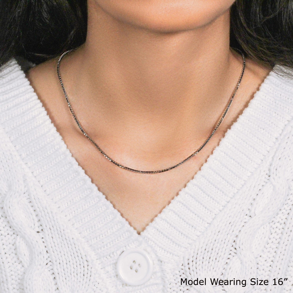 14k White Gold Classic Box Chain (1.4 mm)