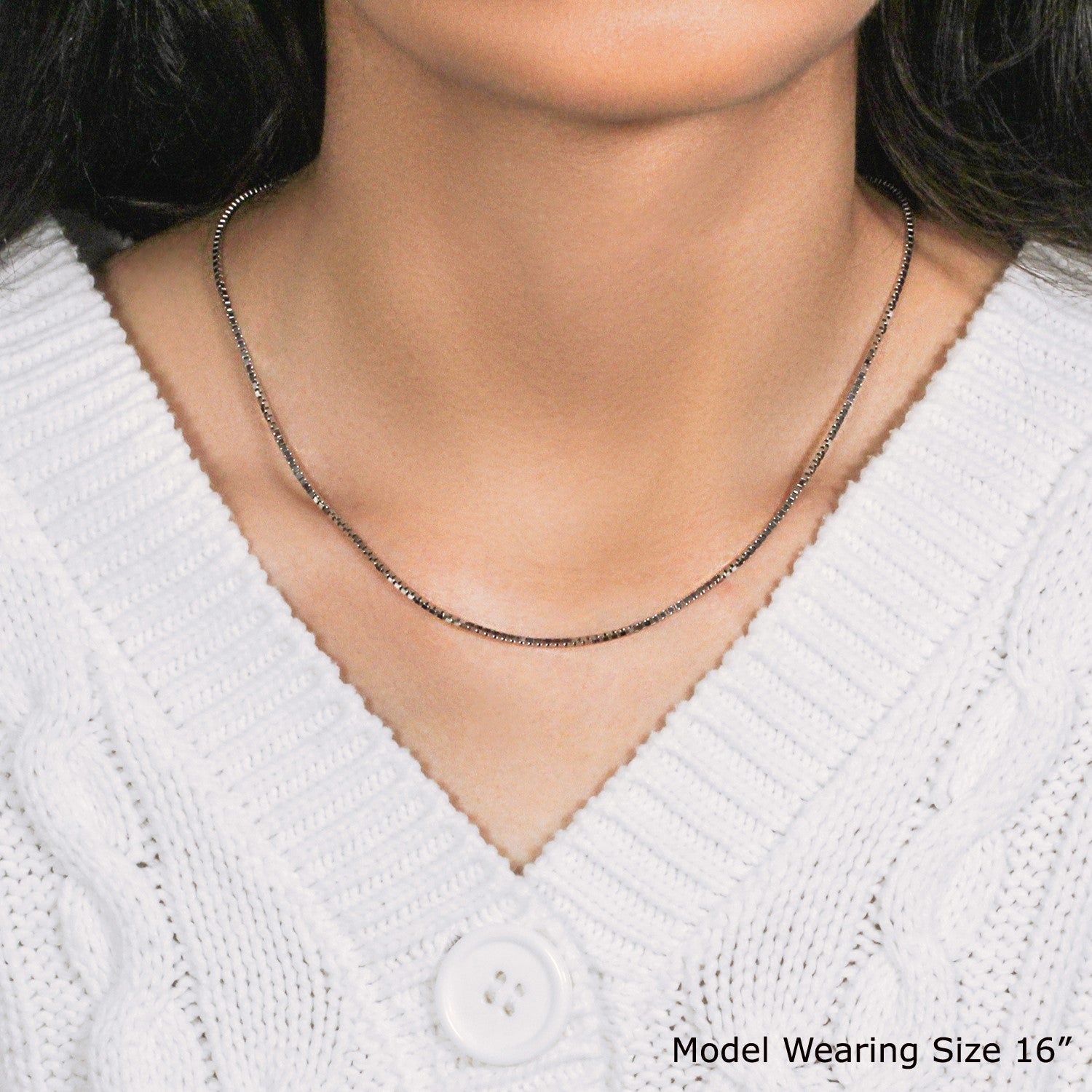 14k White Gold Classic Box Chain (1.4 mm)