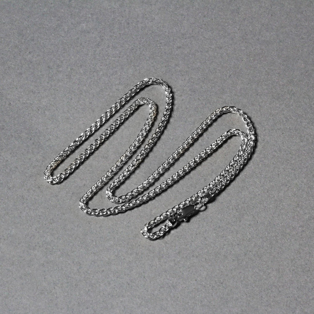 14k White Gold Round Wheat Chain (2.1 mm)