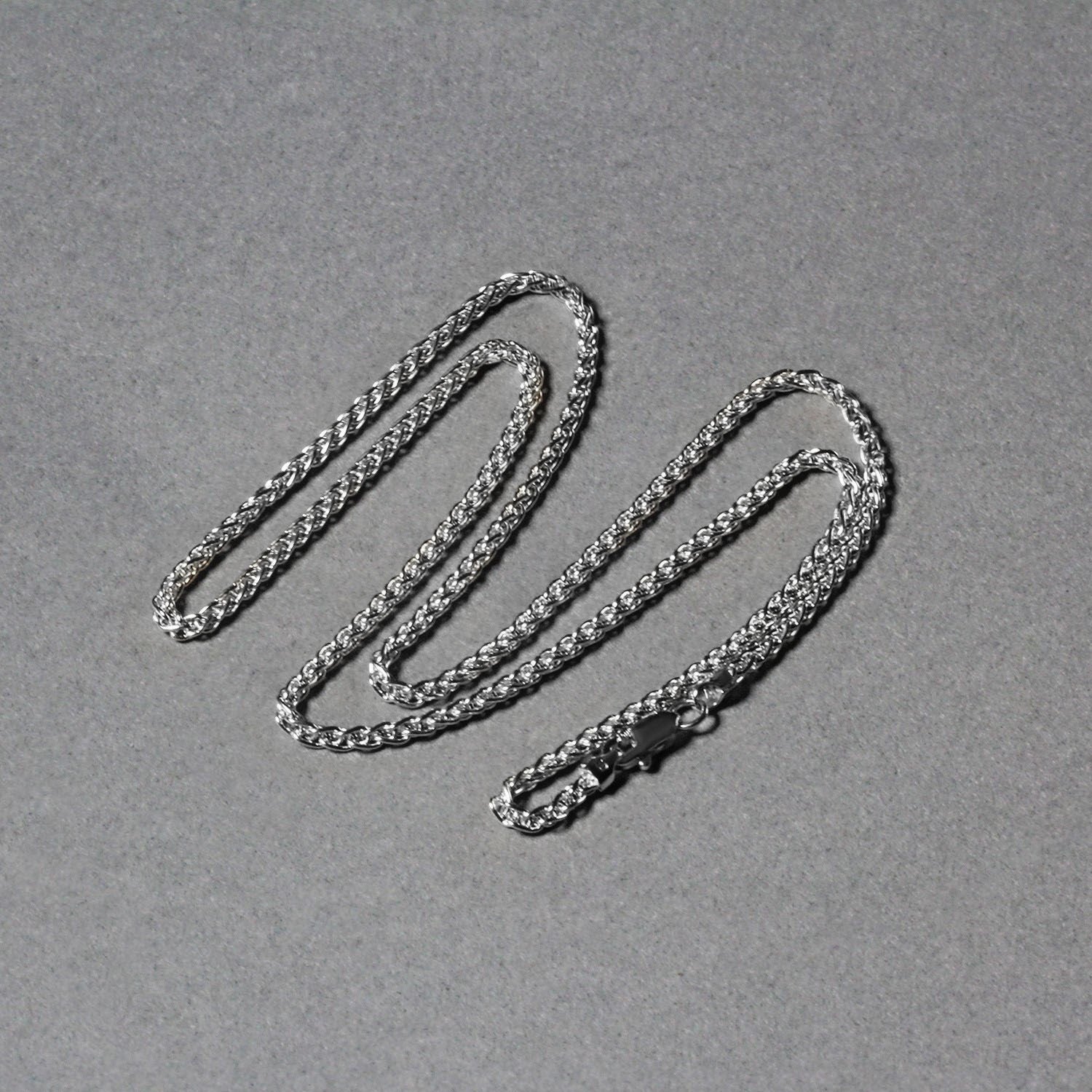 14k White Gold Round Wheat Chain (2.1 mm)