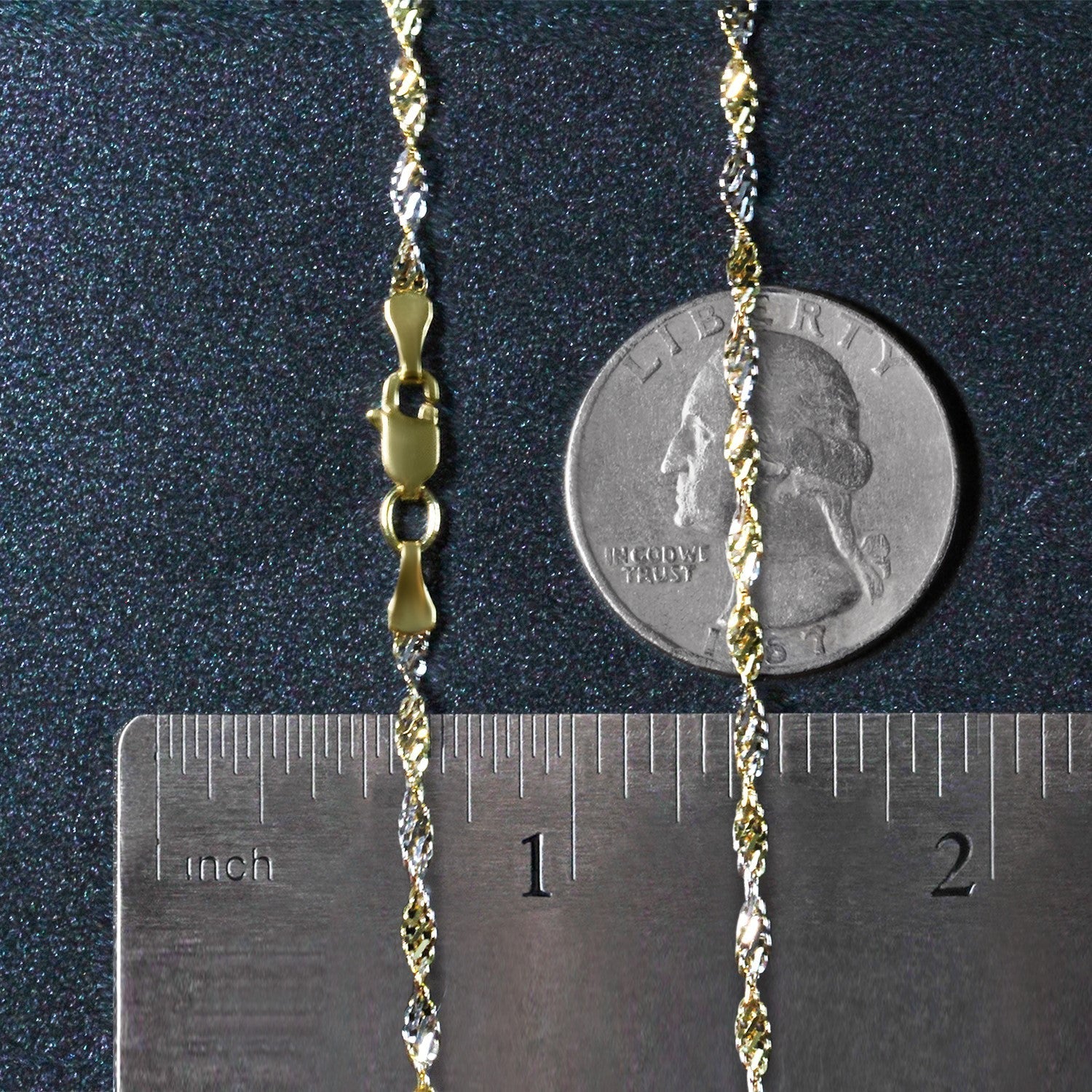 14k Two-Tone Gold Singapore Chain (2.50 mm)