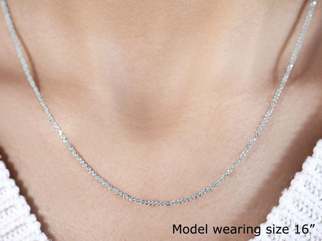 14k White Gold Sparkle Chain  (1.50 mm)
