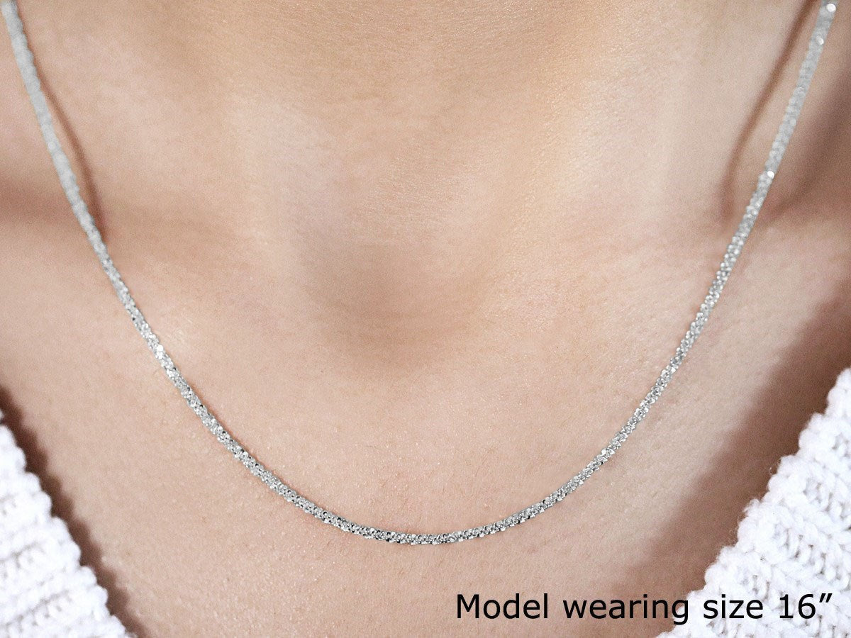 14k White Gold Sparkle Chain  (1.50 mm)