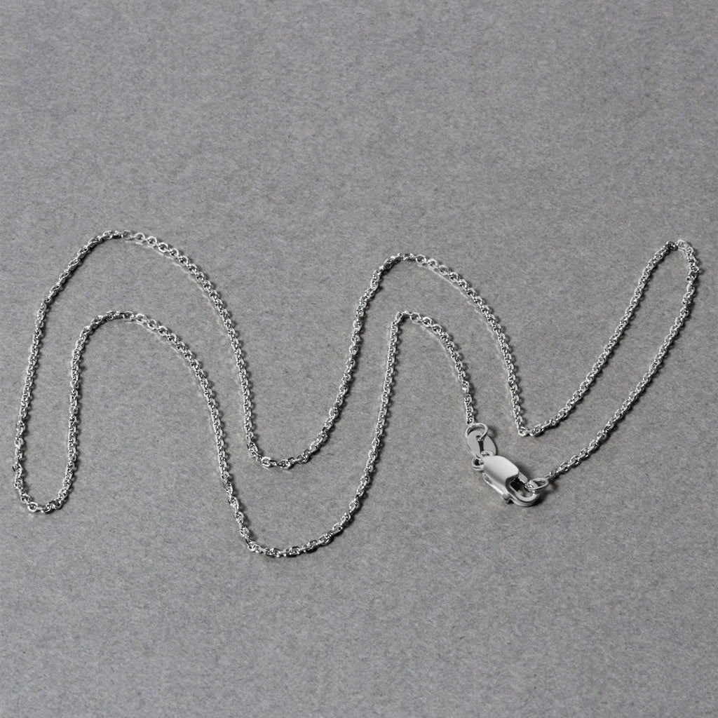 14k White Gold Diamond Cut Cable Link Chain (1.10 mm)
