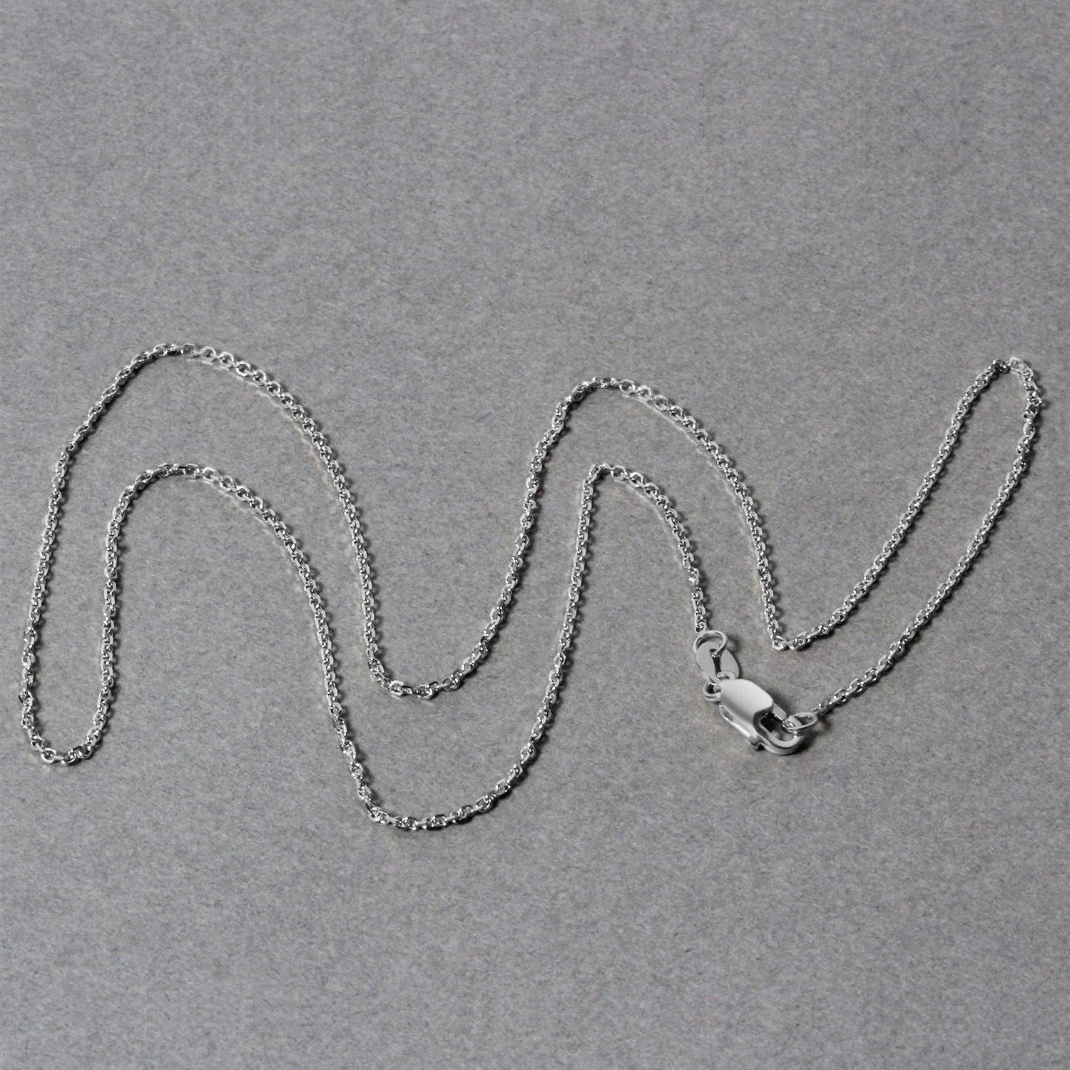 14k White Gold Diamond Cut Cable Link Chain (1.10 mm)