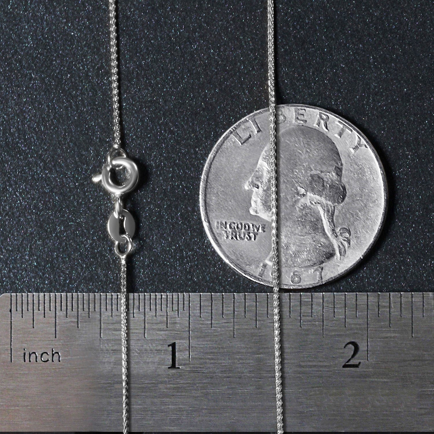 14k White Gold Diamond Cut Round Wheat Chain (0.60 mm)