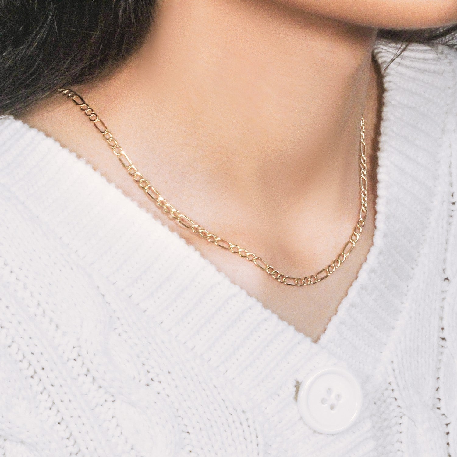 10k Yellow Gold Lite Figaro Chain (3.70 mm)