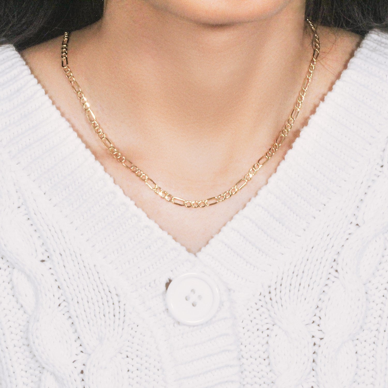 10k Yellow Gold Lite Figaro Chain (3.70 mm)