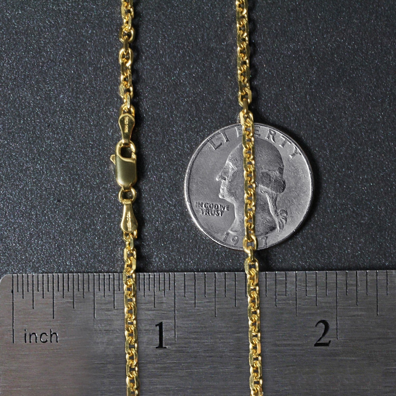 14k Yellow Gold Diamond Cut Cable Link Chain (3.0 mm)