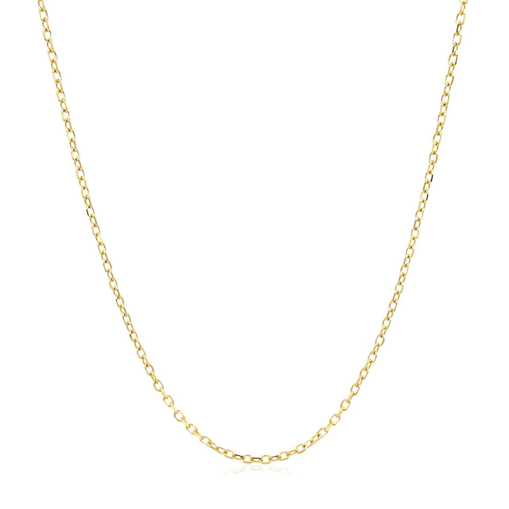 14k Yellow Gold Faceted Cable Link Chain (1.2 mm)