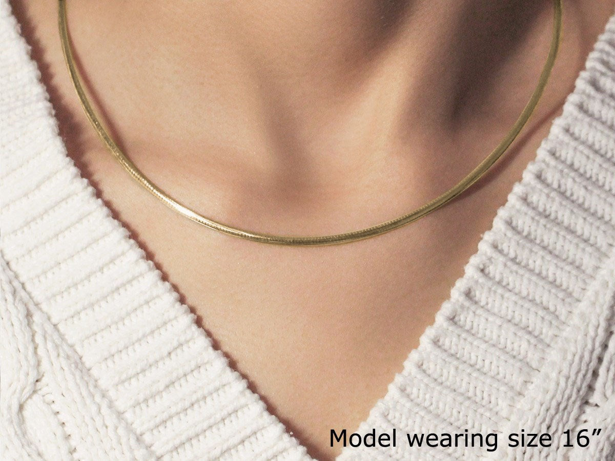 14k Yellow Gold Classic Omega Style Necklace (2.00 mm)