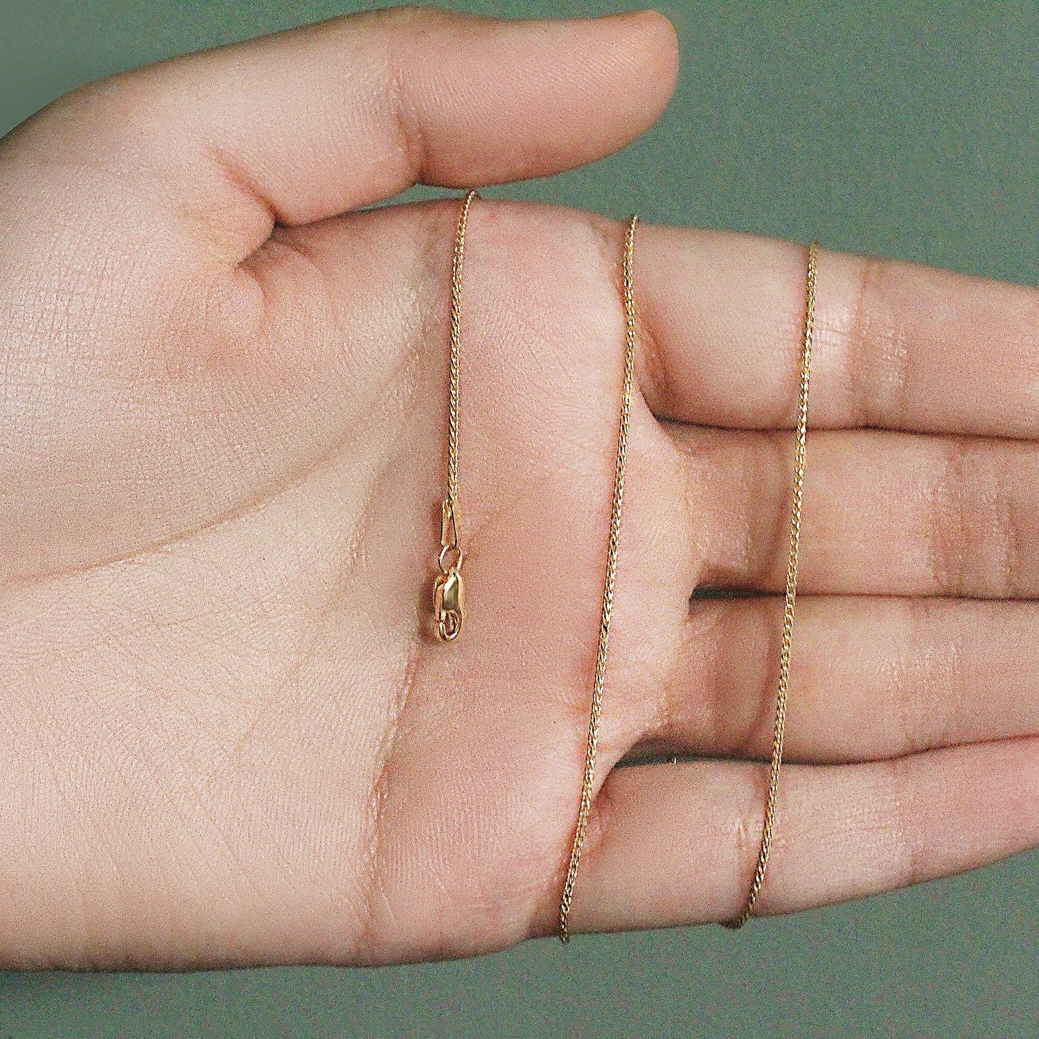 14k Yellow Gold Diamond Cut Round Wheat Chain (1.00 mm)