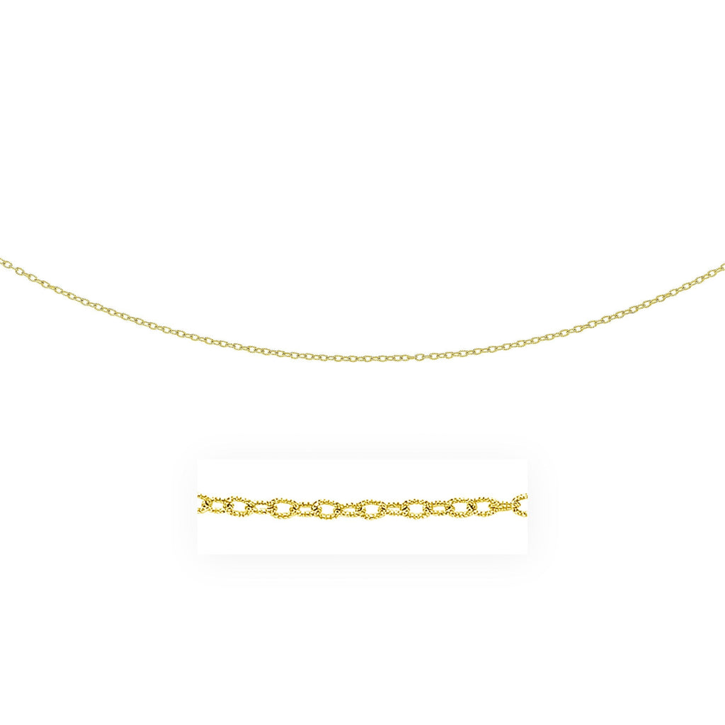 14k Yellow Gold Pendant Chain with Textured Links (2.50 mm)