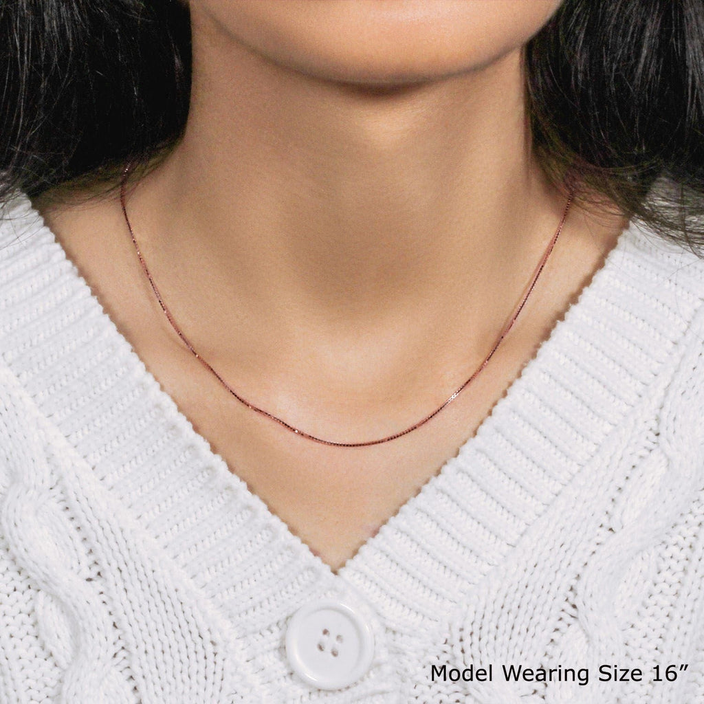 14k Rose Gold Classic Box Chain (0.73 mm)