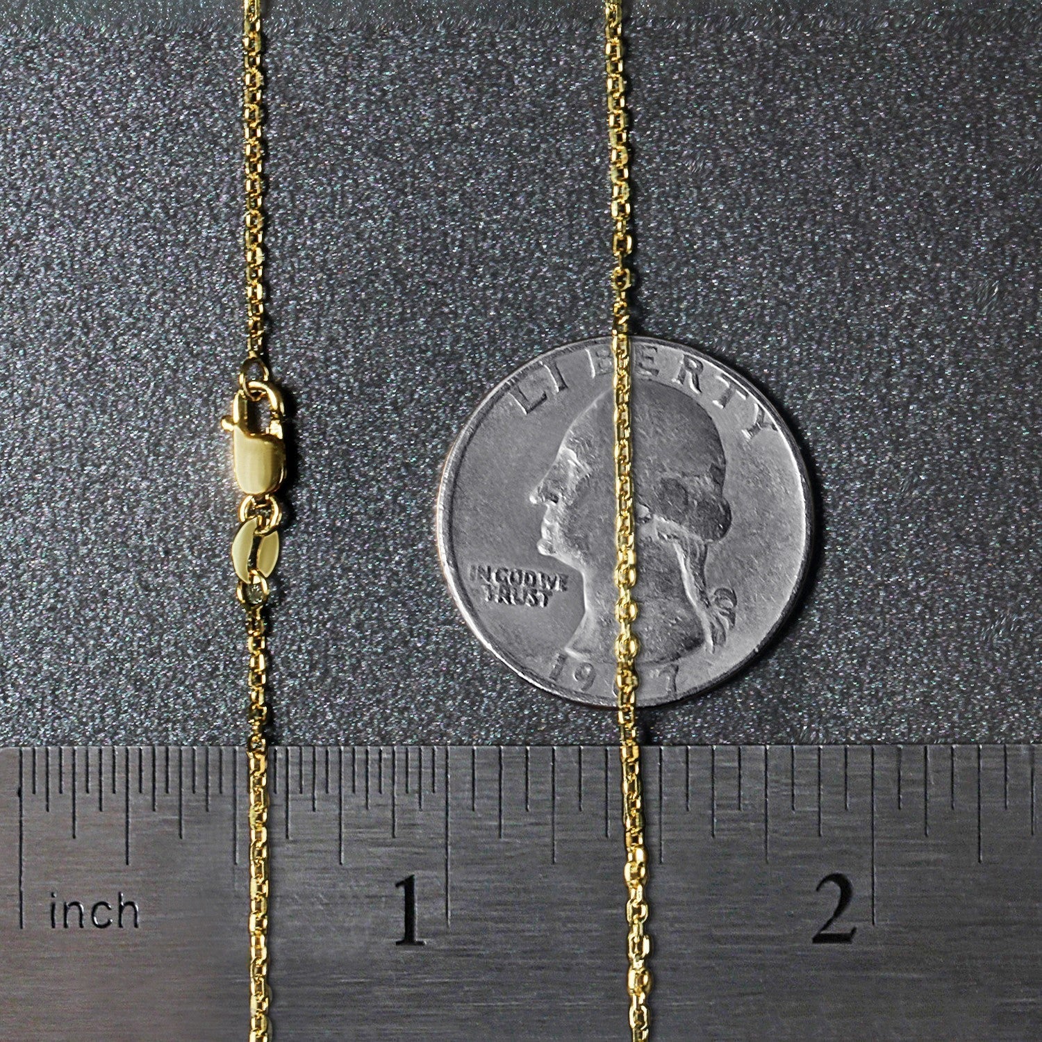 14k Yellow Gold Diamond Cut Cable Link Chain (1.30 mm)