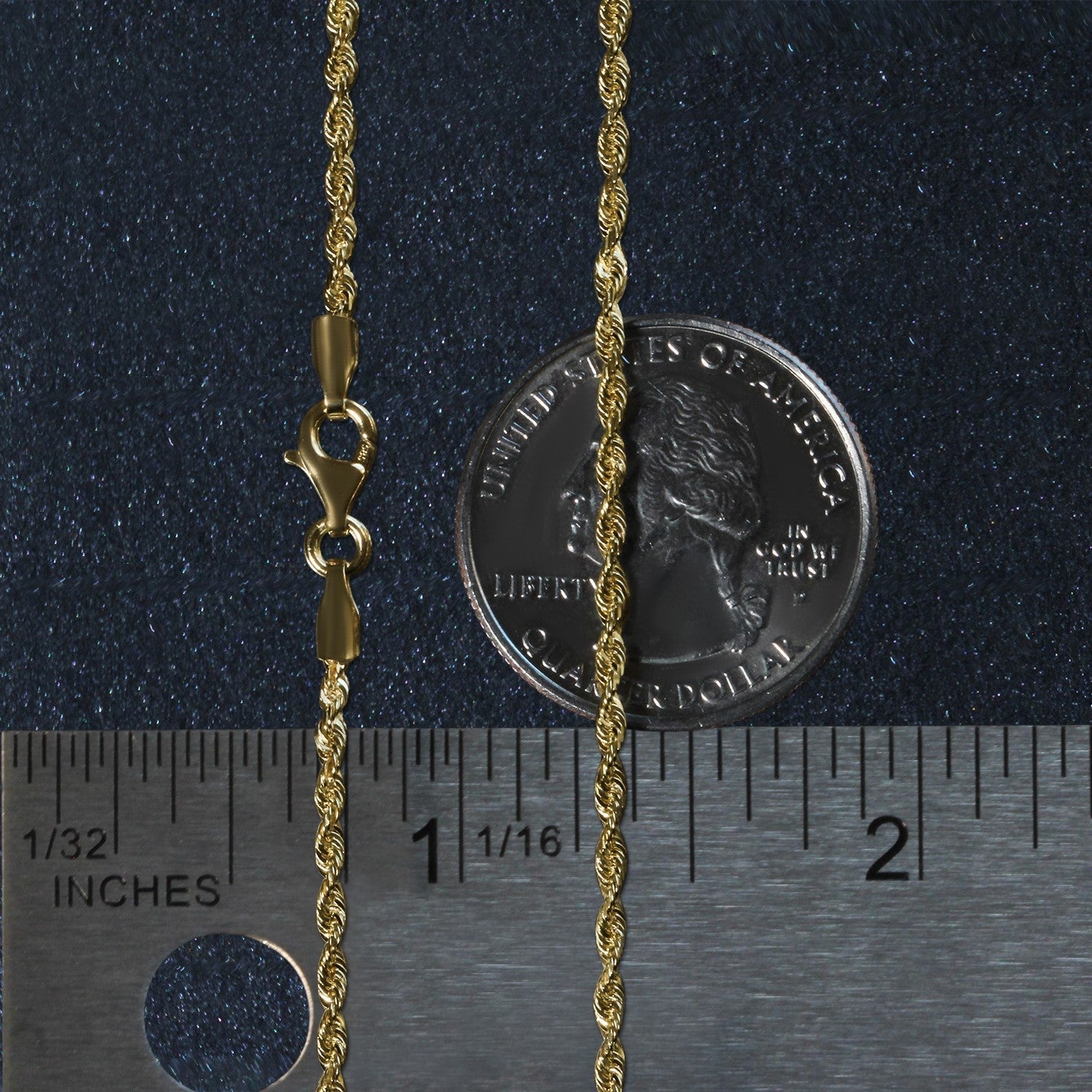 10k Yellow Gold Solid Diamond Cut Rope Chain (1.80 mm)