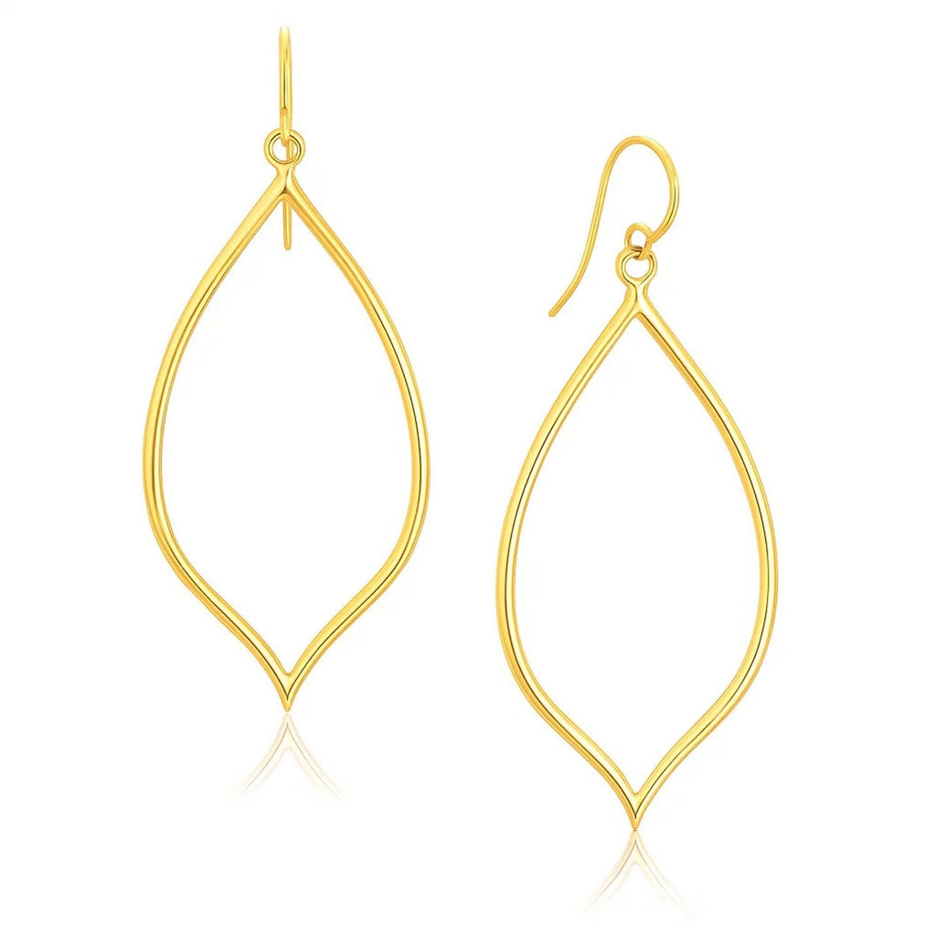 14k Yellow Gold Marquise Style Polished Earrings