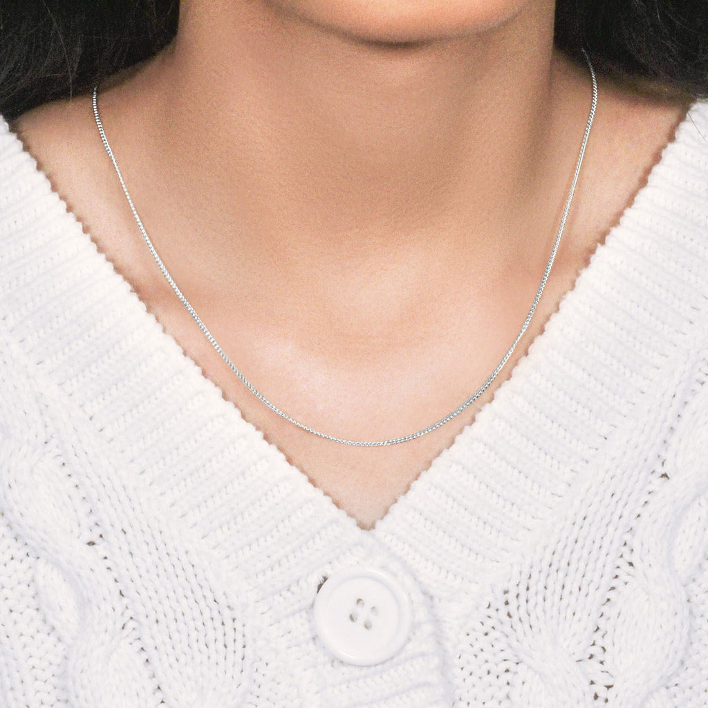 14k White Gold Gourmette Chain (1.40 mm)