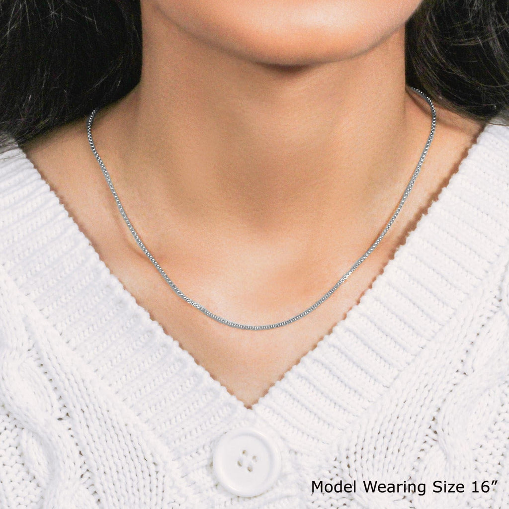 14k White Gold Round Box Chain (1.3 mm)