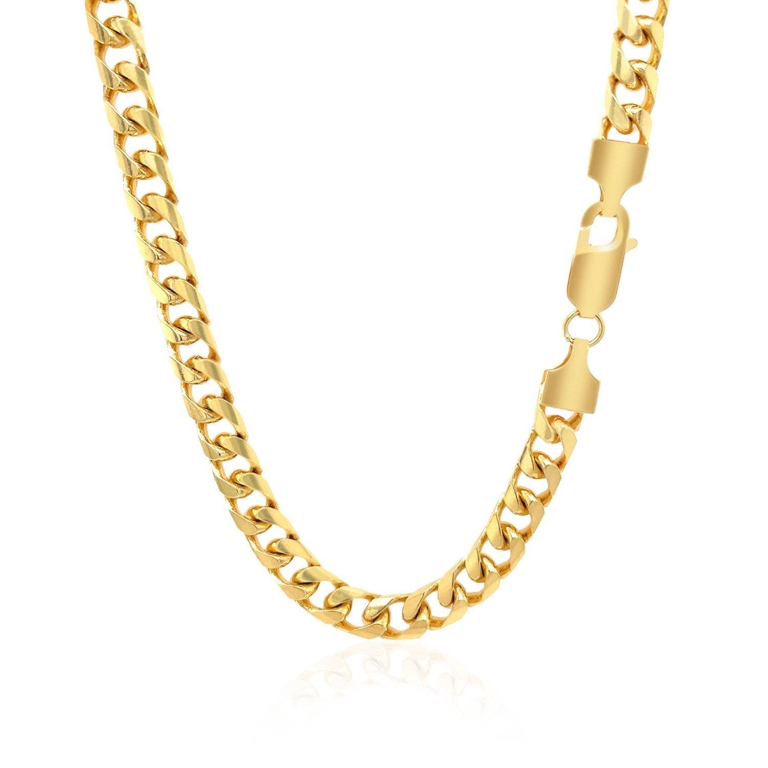14k Yellow Gold Solid Miami Cuban Chain (6.00 mm)