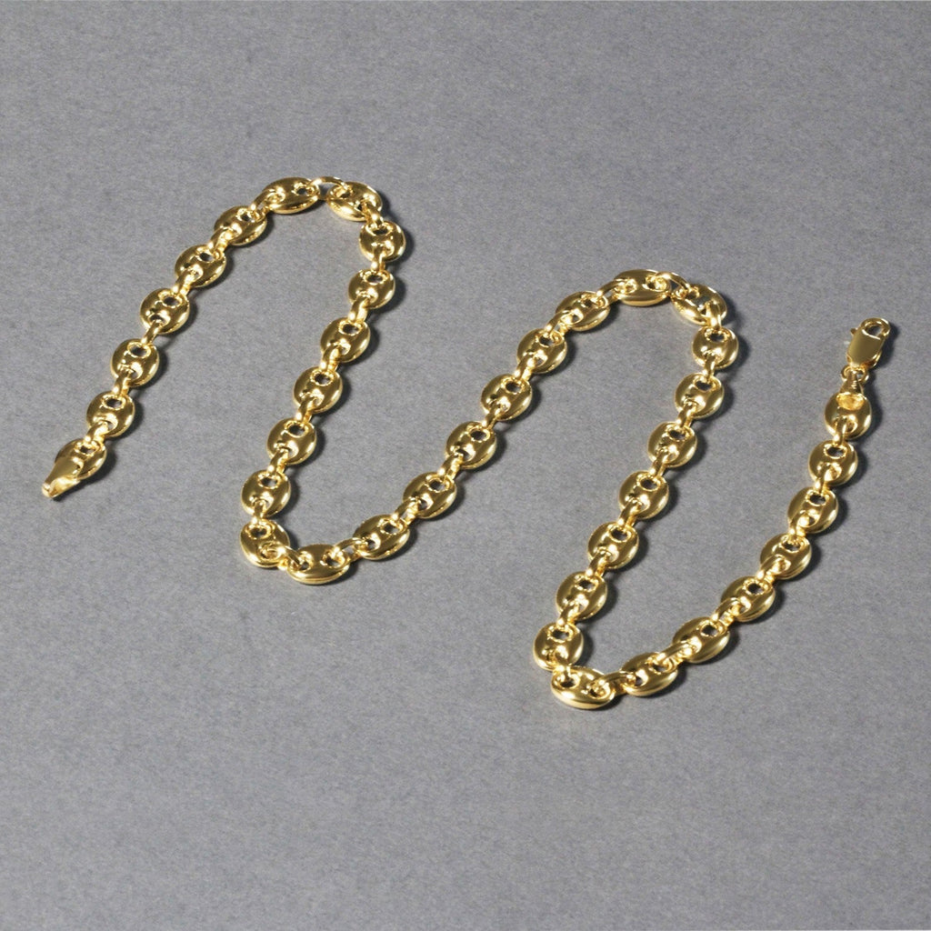 14k Yellow Gold Puffed Mariner Link Chain (6.80 mm)