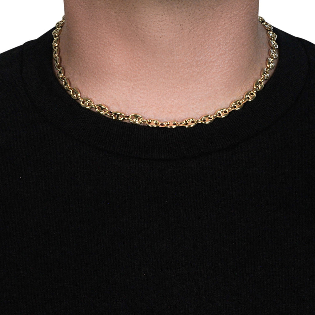 14k Yellow Gold Puffed Mariner Link Chain (6.80 mm)