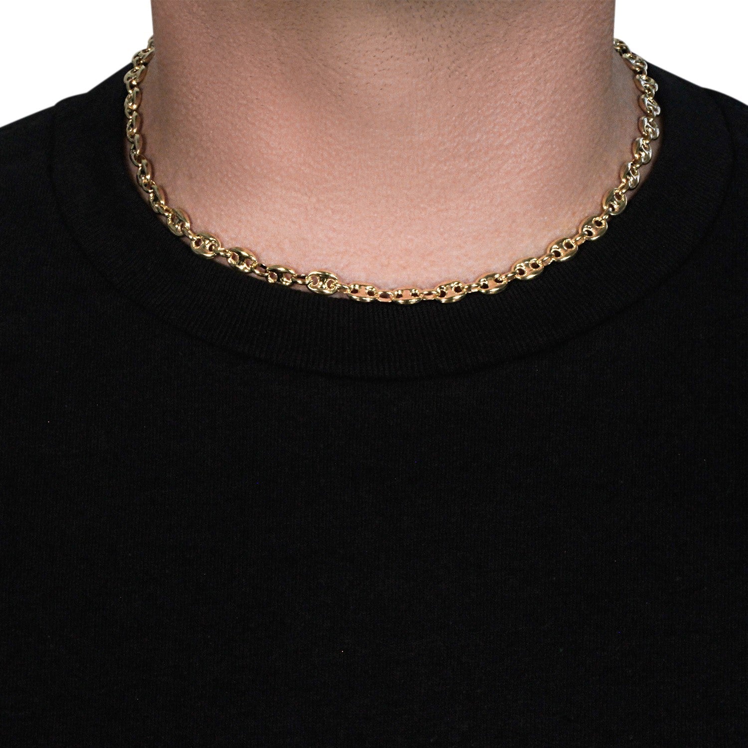 14k Yellow Gold Puffed Mariner Link Chain (6.80 mm)