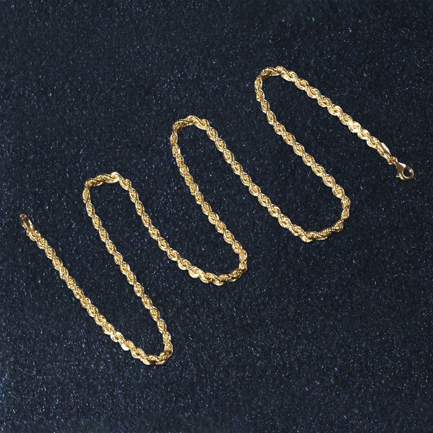 10k Yellow Gold Solid Diamond Cut Rope Chain (3.00 mm)