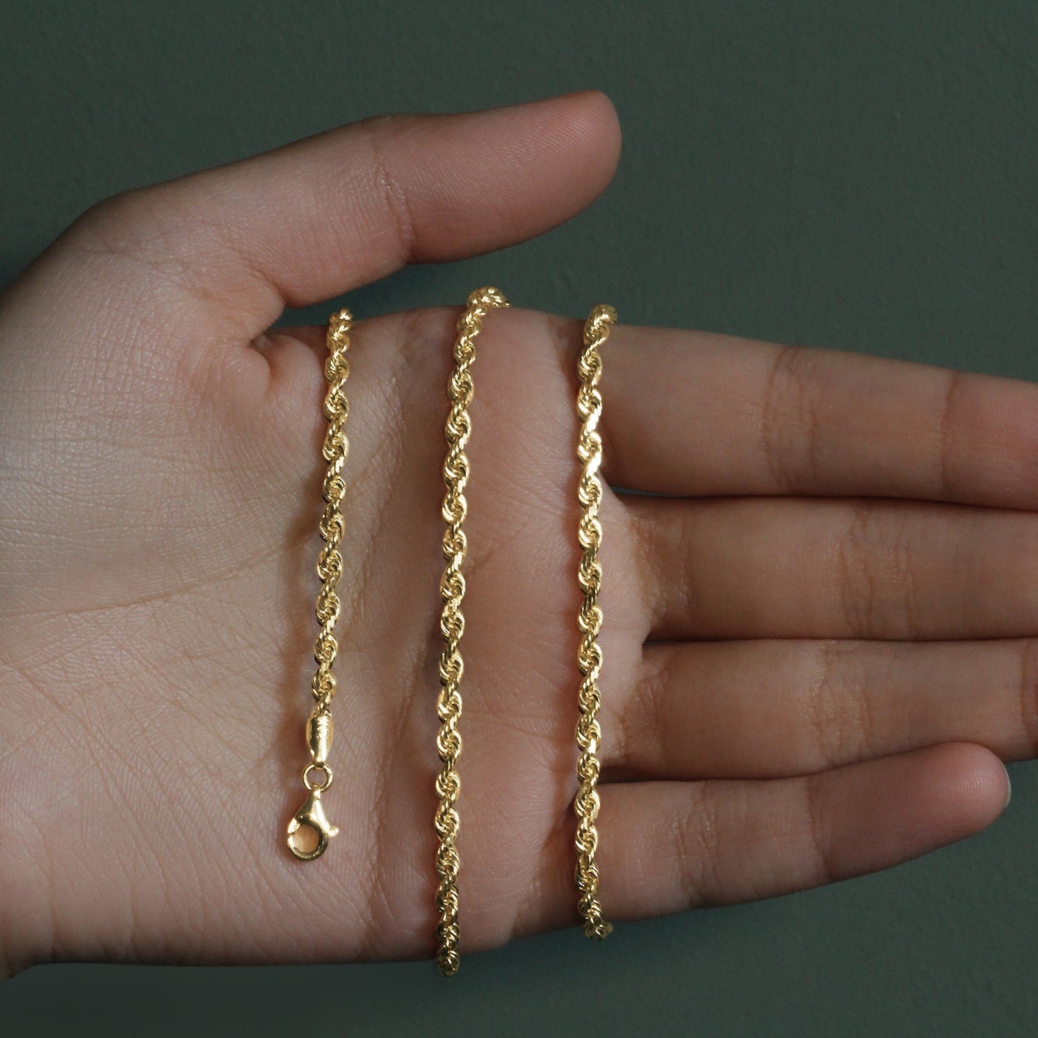 10k Yellow Gold Solid Diamond Cut Rope Chain (3.00 mm)