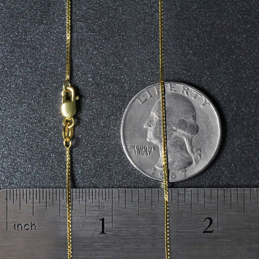 18k Yellow Gold Box Chain 0.8mm (0.78 mm)