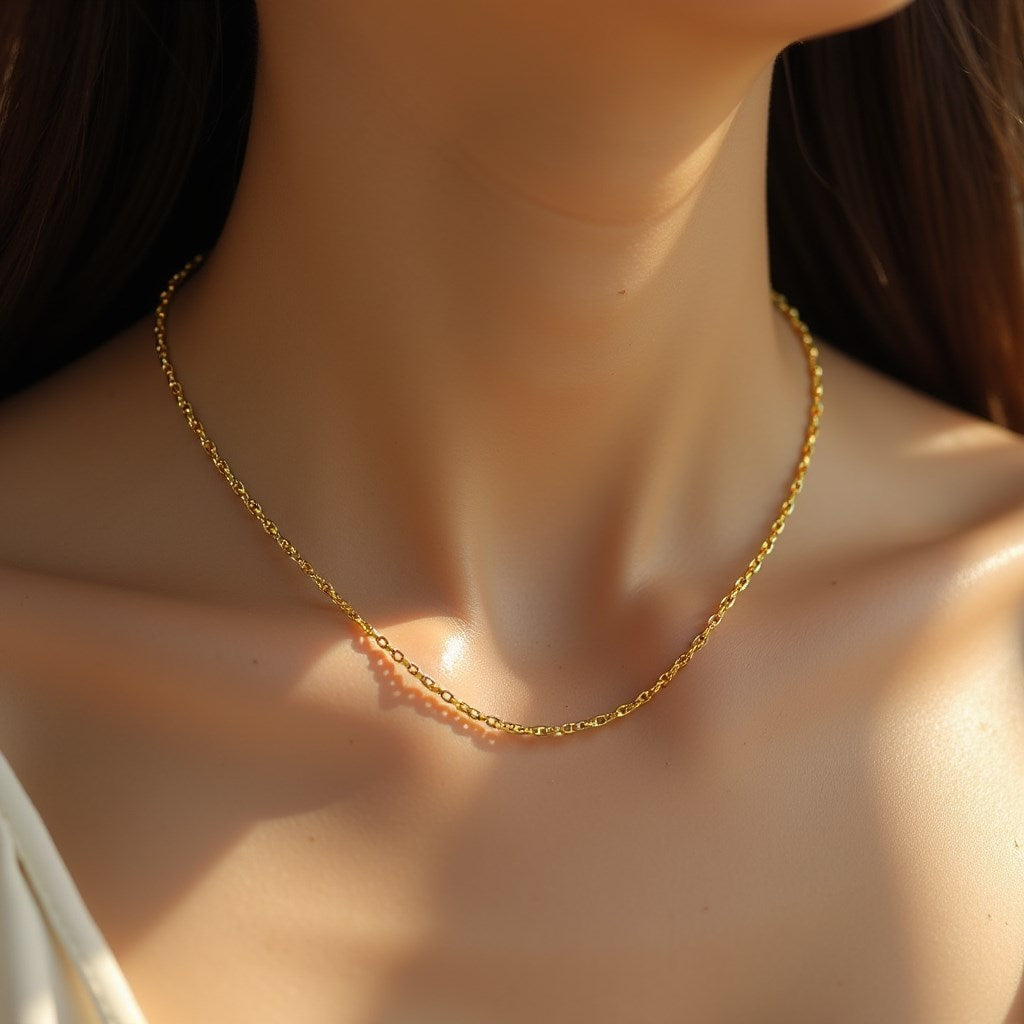 14k Yellow Gold Diamond Cut Cable Link Chain (0.87 mm)