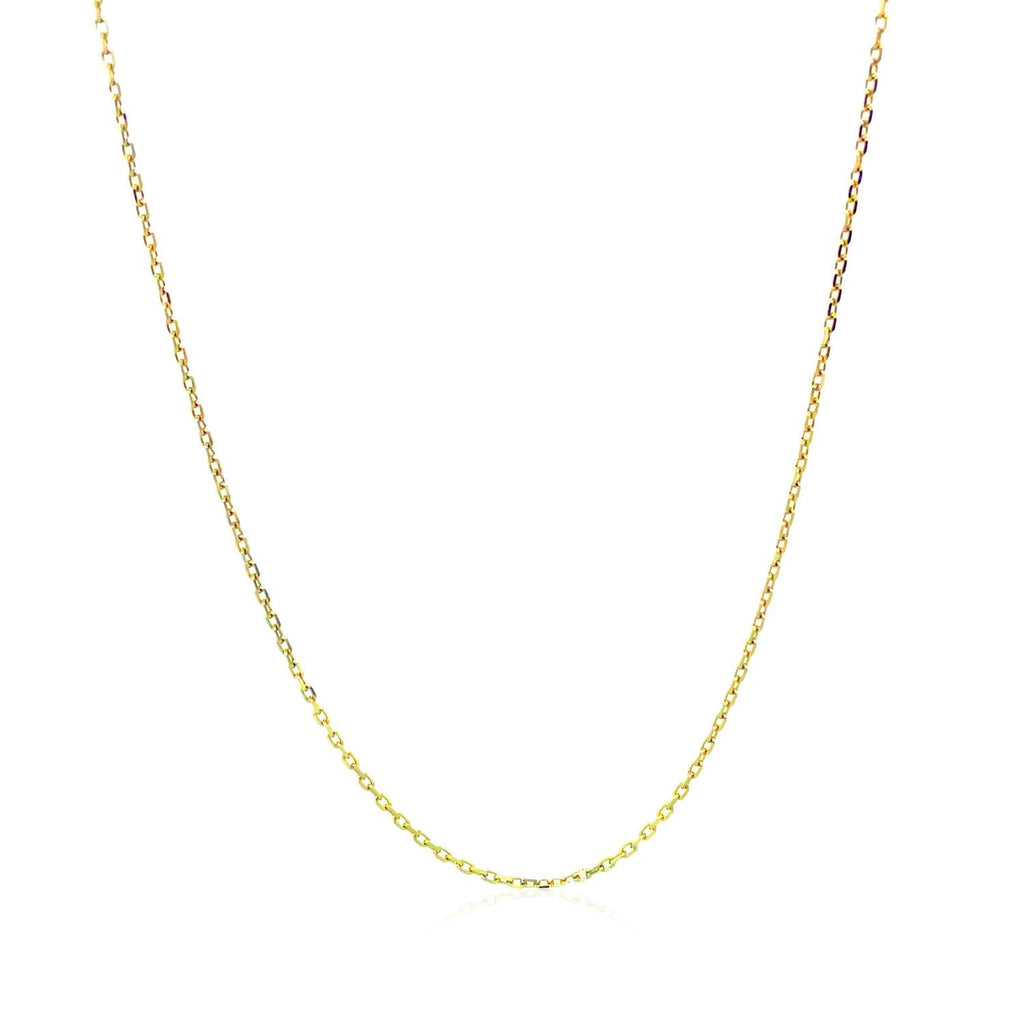 14k Yellow Gold Diamond Cut Cable Link Chain (0.87 mm)