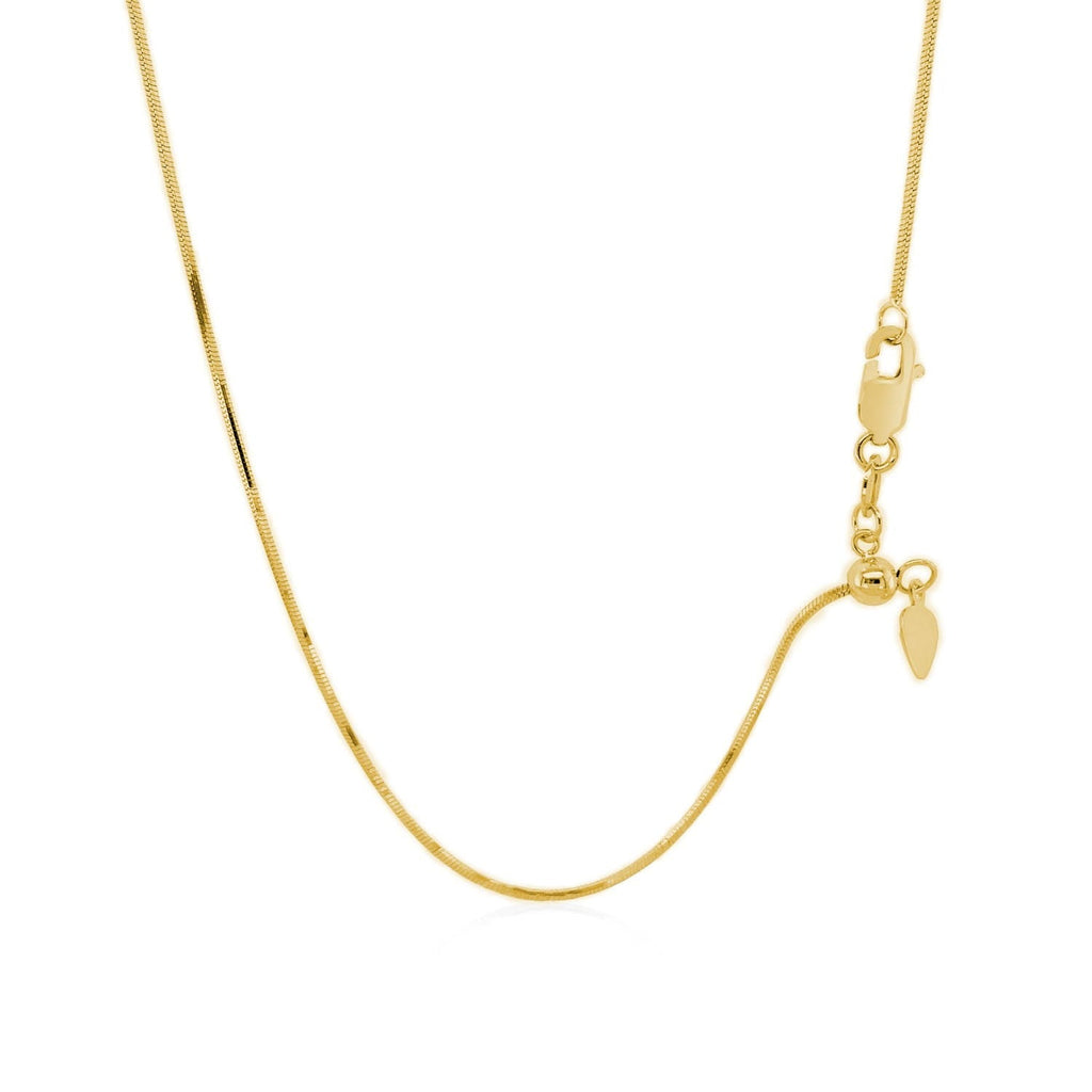 14k Yellow Gold Adjustable Snake Chain (0.80 mm)