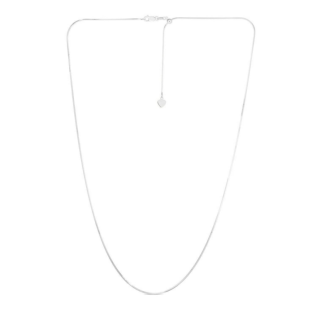 14k White Gold Adjustable Snake Chain (0.80 mm)
