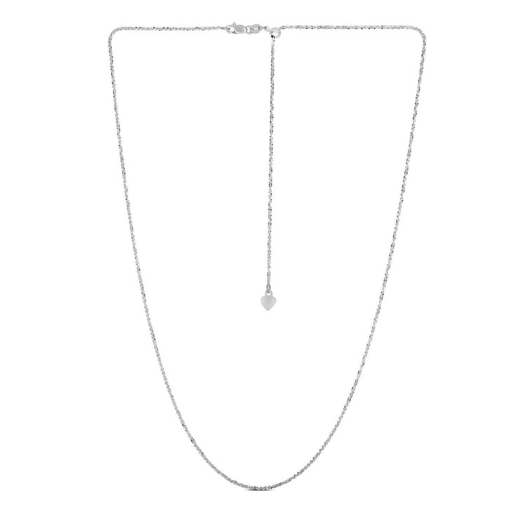 14k White Gold Adjustable Sparkle Chain (1.20 mm)