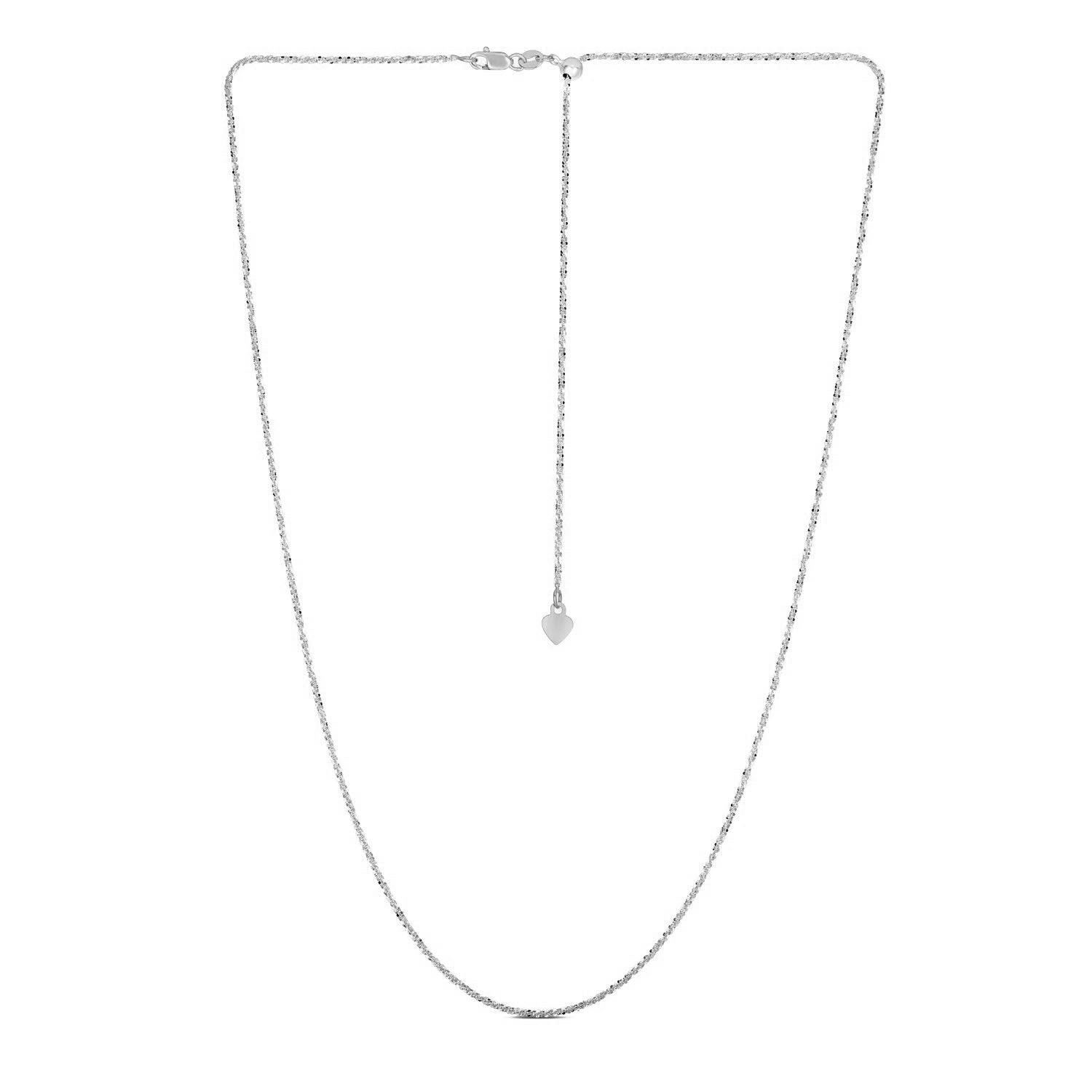 14k White Gold Adjustable Sparkle Chain (1.20 mm)