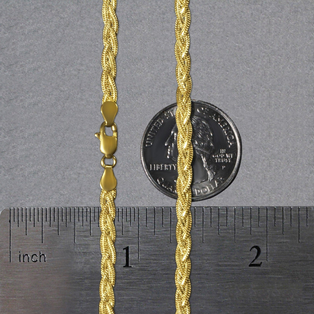 14k Yellow Gold Braided Chain (3.50 mm)