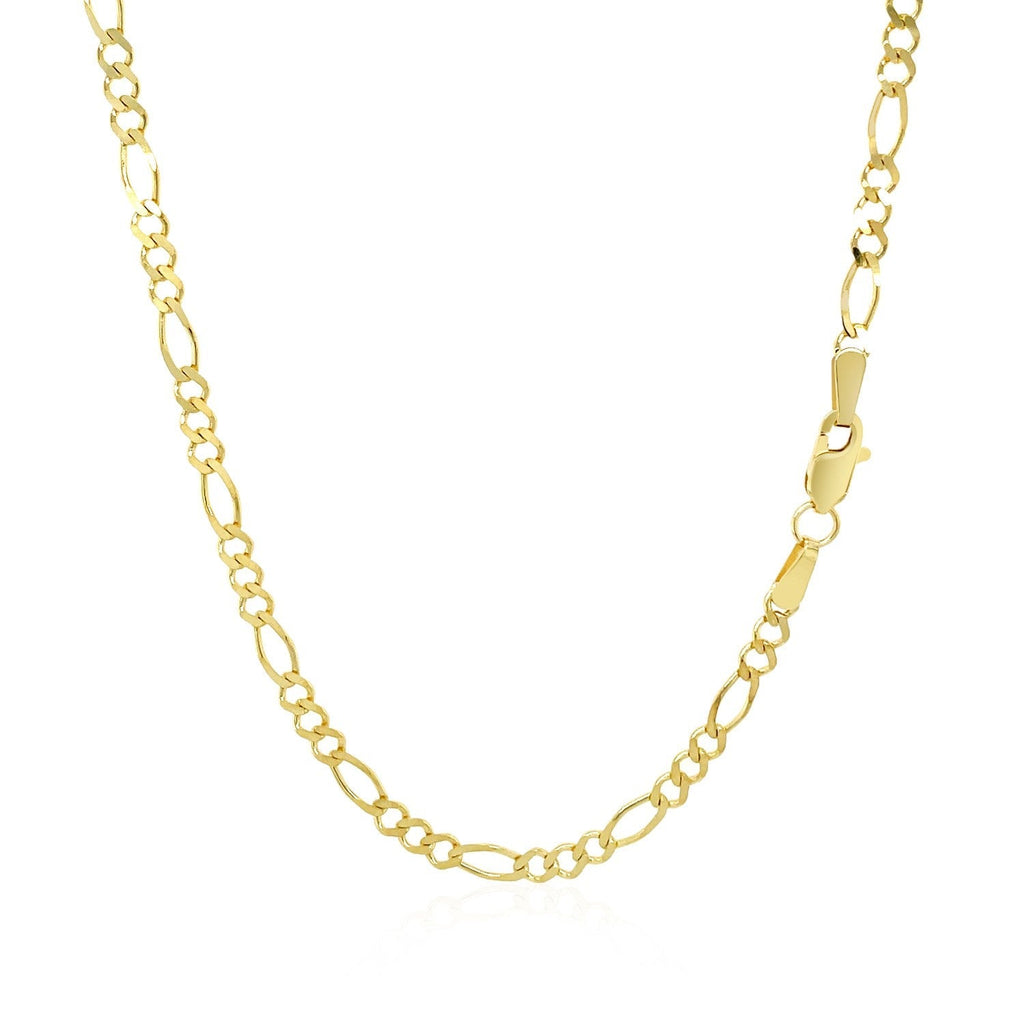 14k Yellow Gold Solid Figaro Chain (2.80 mm)