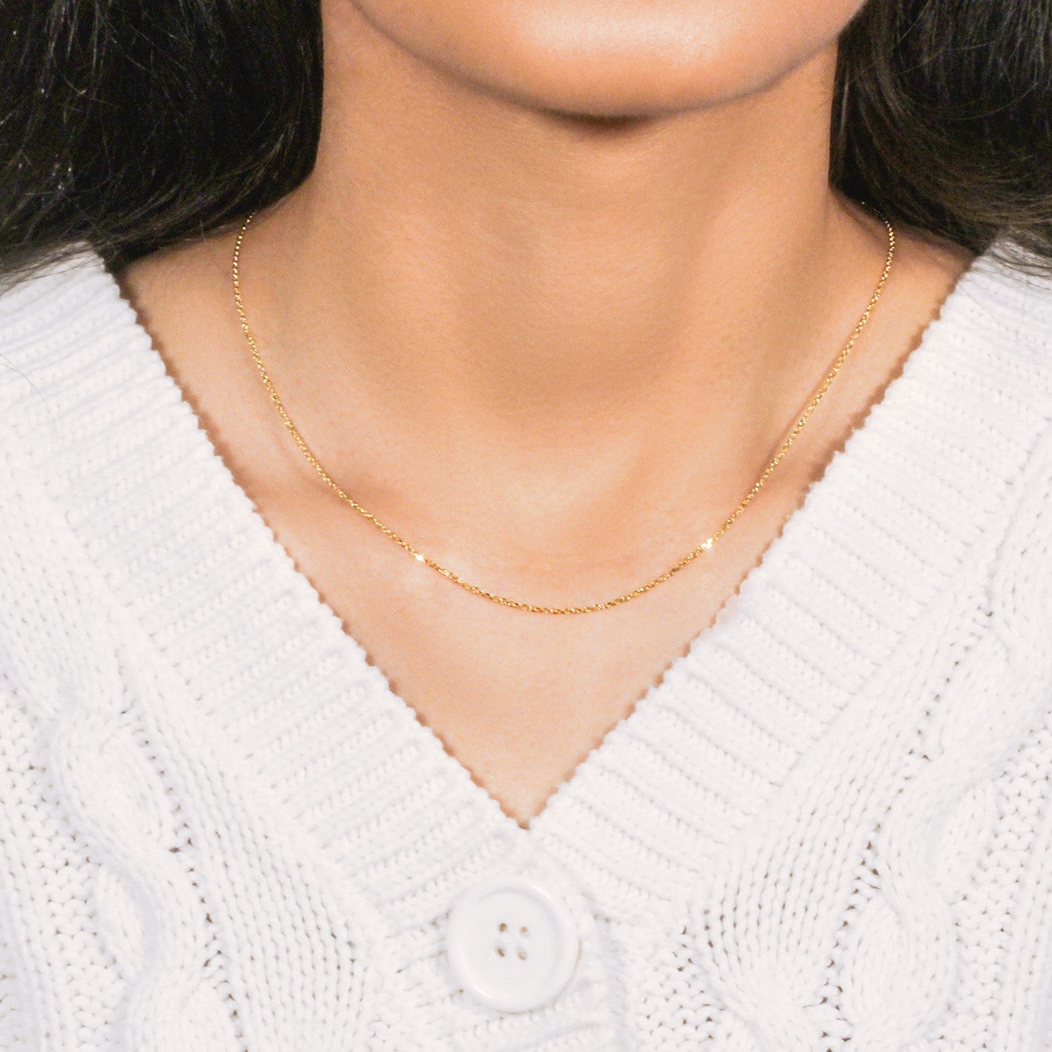 10k Yellow Gold Cable Chain (1.10 mm)