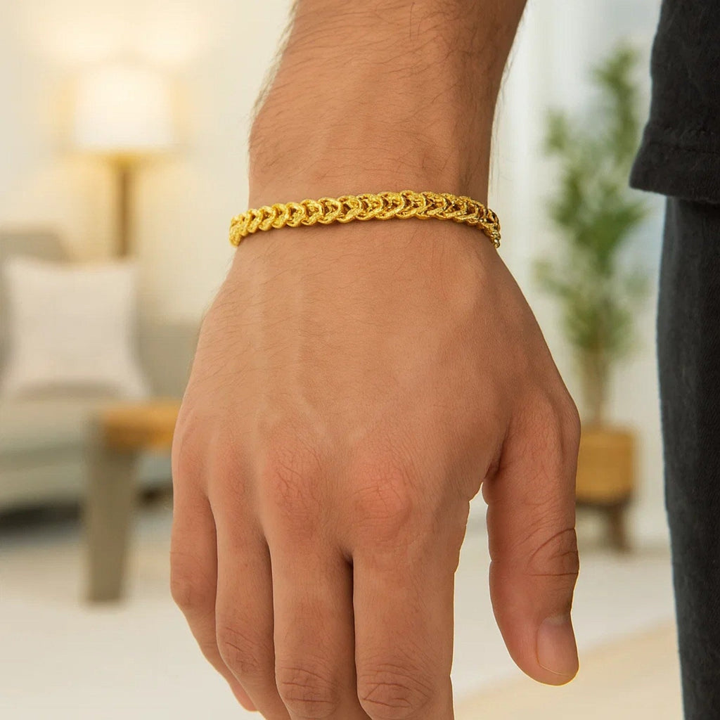 14k Yellow Gold Square Franco Bracelet  (4.40 mm)