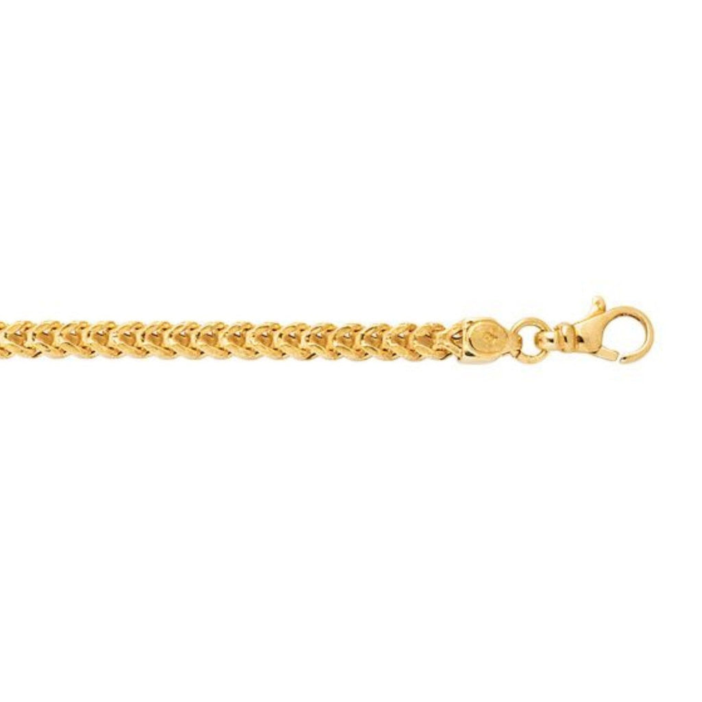 14k Yellow Gold Square Franco Bracelet  (4.40 mm)