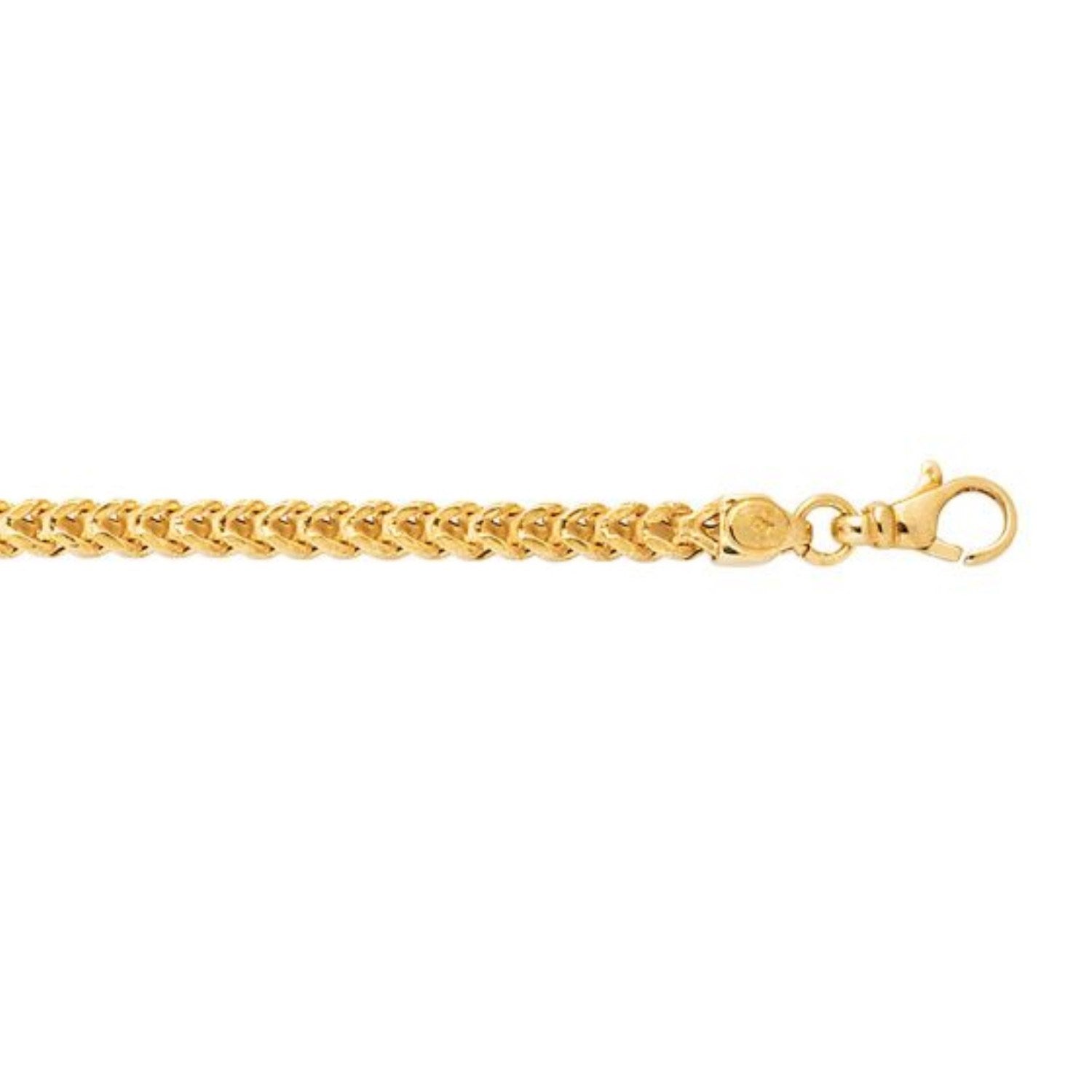 14k Yellow Gold Square Franco Bracelet  (4.40 mm)