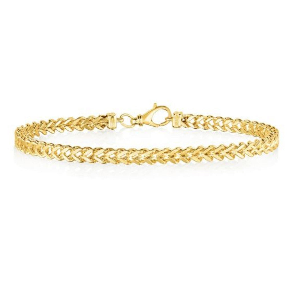 14k Yellow Gold Square Franco Bracelet  (4.40 mm)