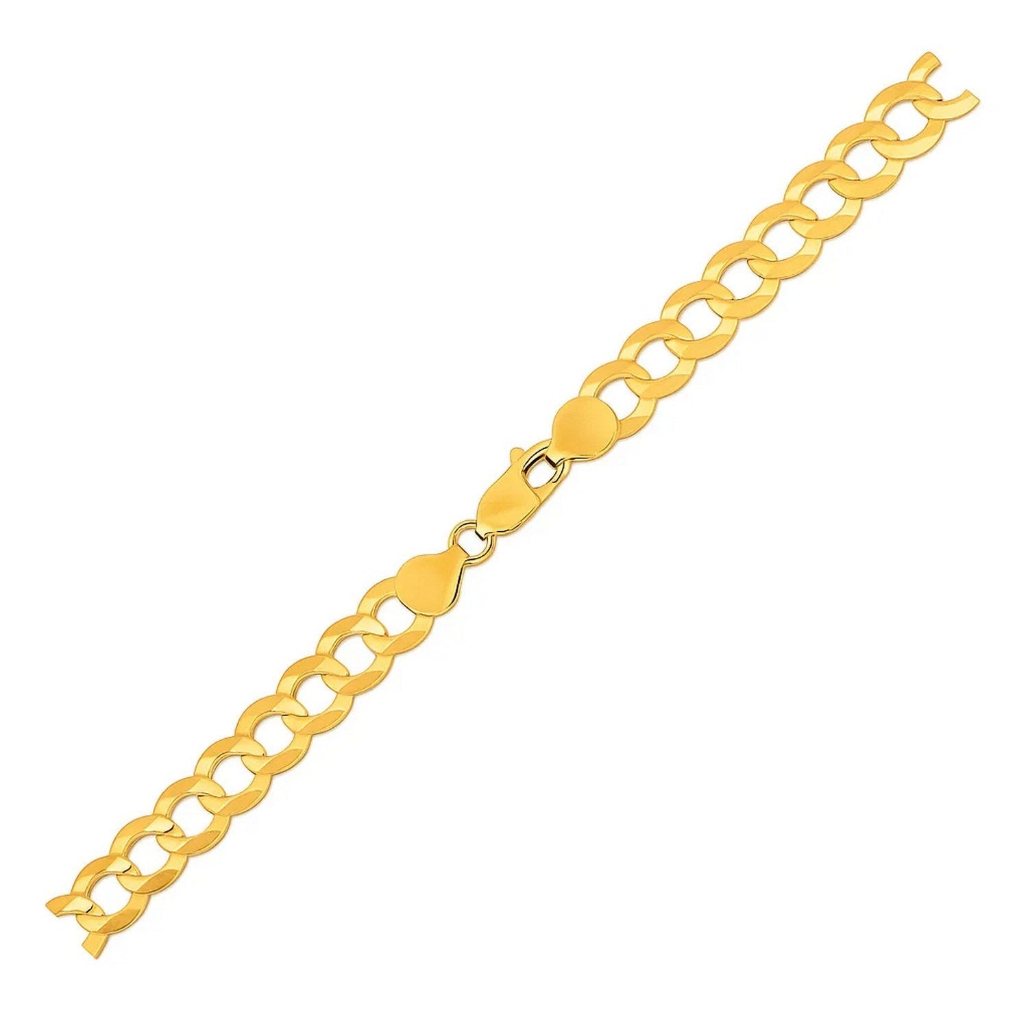 14k Yellow Gold Solid Curb Bracelet (7.00 mm)