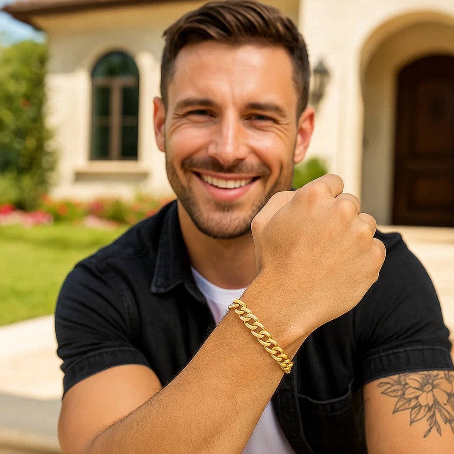 14k Yellow Gold Solid Curb Bracelet (7.00 mm)