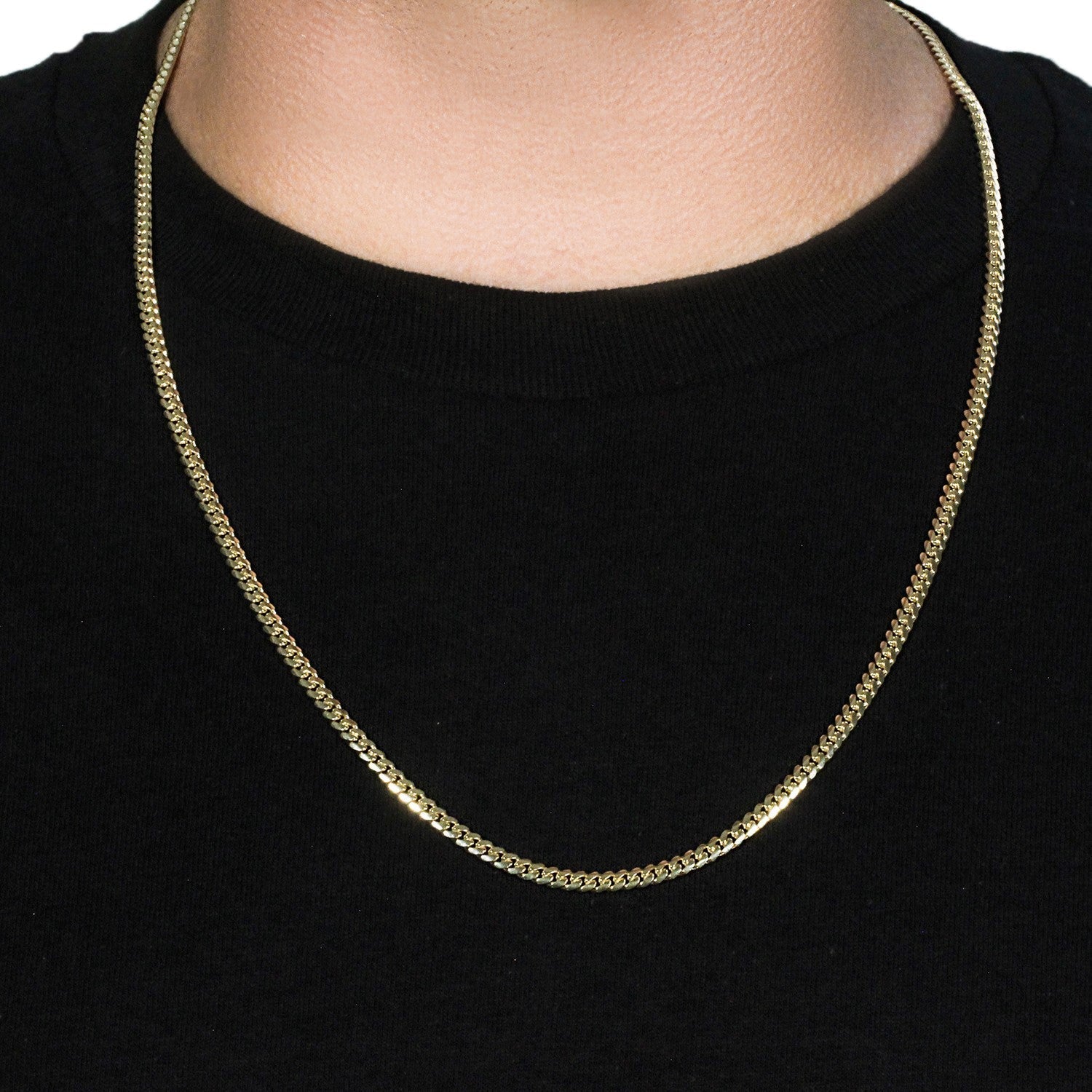 4.0mm 14k Yellow Gold Classic Solid Miami Cuban Chain